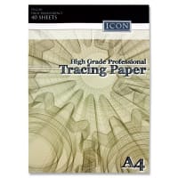 Icon A4 Professional Tracing Paper Pad 70gsm 40 Sheets - Great For Architects