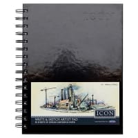 Icon A5 Wiro Hardcover Sketch Pad 135gsm 50 Sheets - Easy To Carry