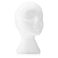 Icon Craft Styrofoam Female Head - 26cm for Model Making, Display, and Craft Projects