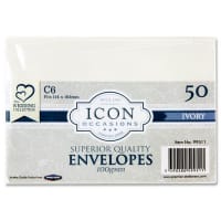 Icon Occasions C6 Envelopes 100gsm Ivory Pack of 50 - For Small Cards