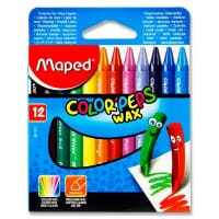 Maped Color'Peps Triangular Wax Crayons Box of 12 - Bright, Mess-Free Colouring
