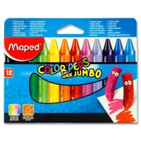 Maped Box 12 Color'Peps Wax Jumbo Crayons - Fun and Mess-Free Coloring for Kids