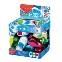 Maped Clean Twin Hole Sharpener Assorted Colours - Versatile Pencil Sharpening Tool