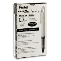 Pentel Energel Tradio 0.7mm White Gel Pen Black Ink - Unique Writing Experience