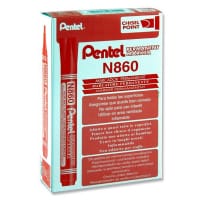 Pentel N860 Permanent Marker Chisel Point Red - Excellent for Highlighting