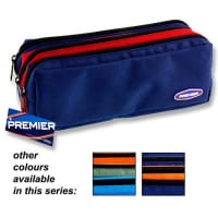 Premier 3 Pocket Zip Pencil Case Assorted Colours - Convenient Storage for School Supplies