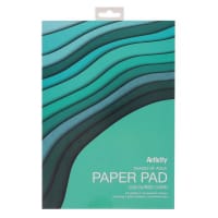 Premier Activity A4 Paper Pad Shades of Aqua 180gsm 24 Sheets - Ideal for Artistic Projects