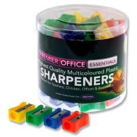 Premier Office Plastic Pencil Sharpener Assorted Colours - Fun and Functional for Everyday Use