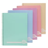Premier A4 Pastel Spiral Notebook 200 Pages Assorted Colours - Durable for Heavy Use