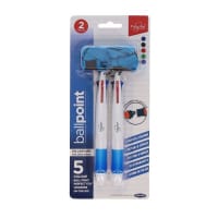 Proscribe Click Ballpoint Pens Pack of 2 5 Colours - Great for Quick and Easy Writing