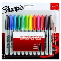 Sharpie Fine Markers Pack of 12 - Vibrant markers for all your creative needs