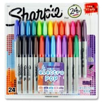 Sharpie Electro Pop Fine Markers Pack of 24 Assorted Colours - Vibrant markers for all your creative needs