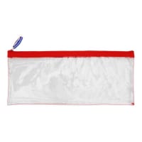Student Solutions Transparent Pencil Case 330mm x 125mm Assorted Colours - Perfect for School and Office Supplies