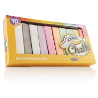 World Of Colour Coloured Jumbo Chalk Box of 10 - Colorful Fun for Creative Play