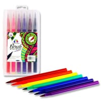 World Of Colour Brush Felt Tip Markers Box of 12 - Vibrant Colors for Every Drawing