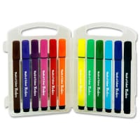World Of Colour Washable Markers in Carry Case Box of 12 - Easy Clean-Up for Art Time