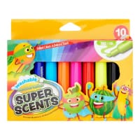 World of Colour Washable Super Scents Markers Pack of 10 - Fun and Scented Art Markers