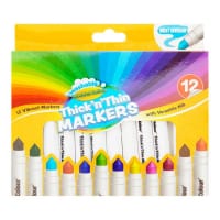 World Of Colour Washable Thick'N'Thin Markers Pack of 12 - Versatile Markers for Every Project