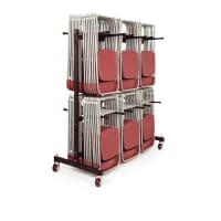 Folding Chair Trolley 140 Folding Chairs Capacity Black