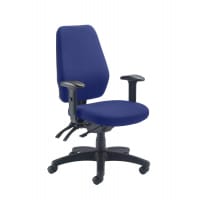Call Centre 24 Hour Office Chair - Royal Blue - Adjustable Arms - 5 Year Warranty - Weight Tolereance 152kg