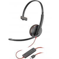 POLY Blackwire 3210 Monaural USB-C Headset +USB-C/A Adapter