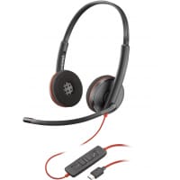 POLY Blackwire 3220 Stereo USB-C Headset +USB-C/A Adapter