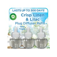 Air Wick Pack of 5 Liquid Electric Plug Diffuser Refill 19ml Triple Pack Crisp Linen/Lilac 3201453
