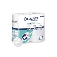 Lucart Pack of 56 Aquastream 4 Conventional Toilet Rolls x4 Rolls Per Pack 811B70J