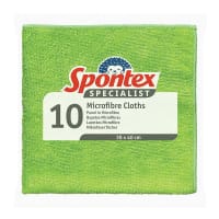 Spontex Pack of 10 Specialist Microfibre Cloths Green 19700240