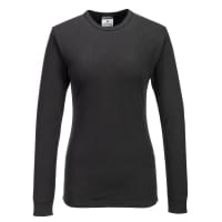 Portwest B126 Women's Thermal T-Shirt Long Sleeve Black M