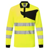 Portwest PW220 PW2 Hi-Vis Polo Shirt L/S Yellow/Black XL