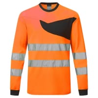 Portwest PW221 PW2 Hi-Vis T-Shirt L/S Orange/Black XL