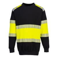 Portwest FR716 PW3 Flame Resistant Class 1 Sweatshirt Yellow/Black XL