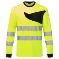Portwest PW221 PW2 Hi-Vis T-Shirt L/S Yellow/Black XXXL