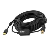 Vision TC 10MUSB+/BL/2 USB cable USB 2.0 10 m USB A USB B Black