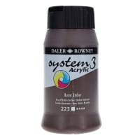 Daler Rowney System3 500Ml Acrylic Paint - Burnt Umber Ideal for Canvas Painting