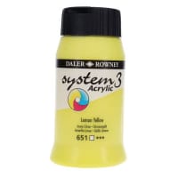 Daler Rowney System3 500Ml Acrylic Paint - Lemon Yellow Bright Colour for Creative Projects