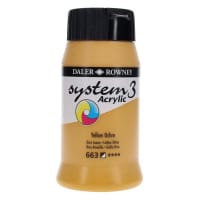 Daler Rowney System3 500Ml Acrylic Paint - Yellow Ochre Warm, Earthy Yellow for Artistic Creations