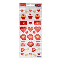 Emotionery Card 29 Puffy Stickers - Love Heart Stickers for Creative Crafting and Gifts