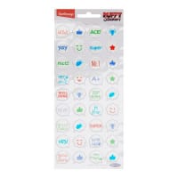 Emotionery Card 36 Puffy Stickers - Speech Bubbles Creative Puffy Stickers for Craft Projects