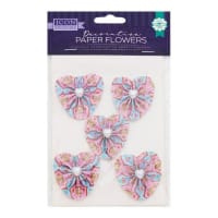 Icon Craft Decorative Paper Flowers Pack of 5 - 3 Assorted Designs