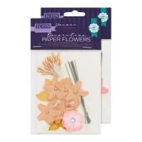 Icon Craft Decorative Paper Flowers Set 2 Assorted - Beautiful Decorative Paper Flowers for Arts and Crafts