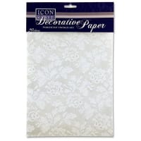 Icon Craft A4 Pearlescent Vintage Lace Paper 20 Sheets High-Quality Craft Paper for Projects