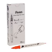 Pentel Brush Sign Pen Twin Tip Orange - Vibrant Orange Brush Pen for Artistic Designs