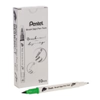 Pentel Brush Sign Pen Twin Tip Light Green - Soft Light Green Brush Pen for Art Projects
