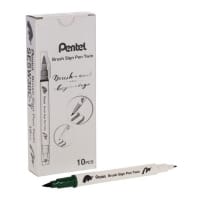 Pentel Brush Sign Pen Twin Tip Olive Green - Olive Green Brush Pen for Natural Art Designs