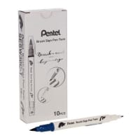 Pentel Brush Sign Pen Twin Tip Steel Blue - Steel Blue Brush Pen for Art Projects
