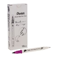 Pentel Brush Sign Pen Twin Tip Magenta - Bold Magenta Brush Pen for Art and Design