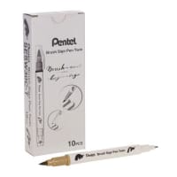 Pentel Brush Sign Pen Twin Tip Beige - Dual-Tip Brush Pen in Beige for Creative Artworks