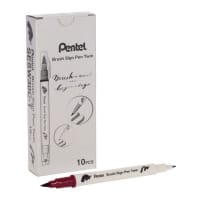Pentel Brush Sign Pen Twin Tip Dark Red - Deep Dark Red Brush Pen for Artistic Creations
